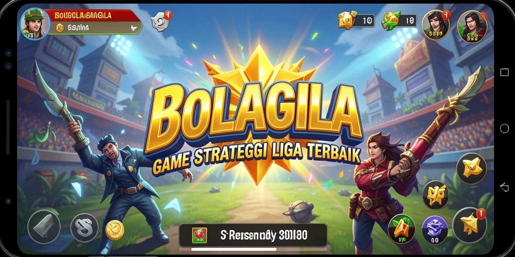 Tampilan gameplay BOLAGILA yang seru dan menantang di arena liga.
