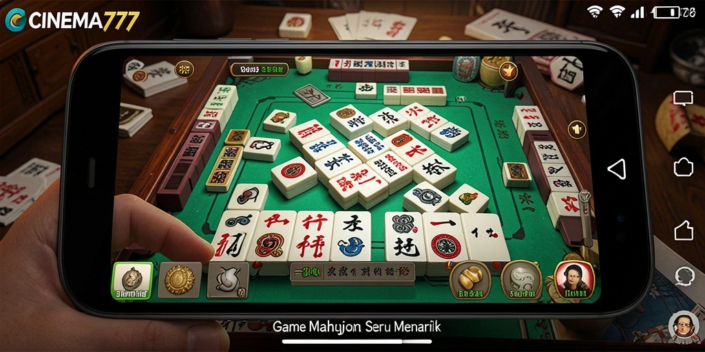 Screenshot gameplay CINEMA777 menampilkan tantangan Mahjong yang menarik.