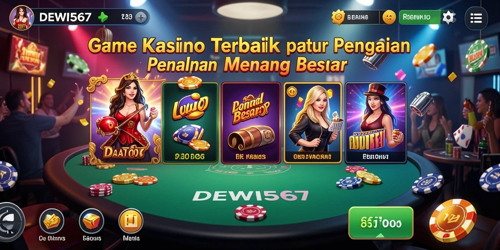 Screenshot utama DEWI567 menampilkan gameplay Kasino yang mendebarkan.