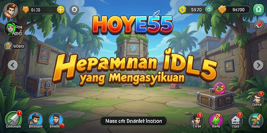 Tampilan gameplay HOYE55 dengan karakter unik dan aksi Idle.