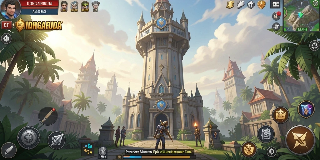 Tampilan gameplay seru IDNGARUDA dalam Tower Defense.