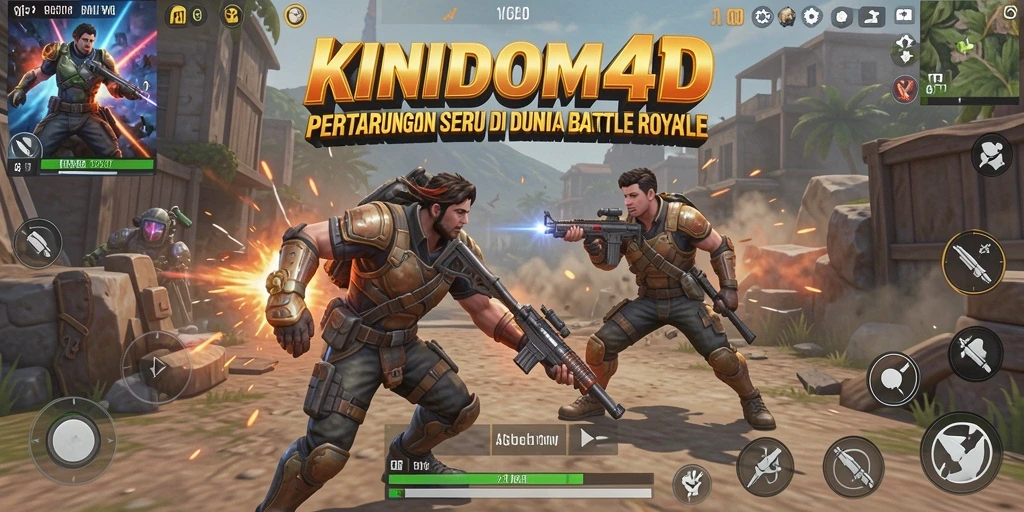 Tampilan gameplay seru di KINDOM4D dengan pertempuran intens antara pemain.