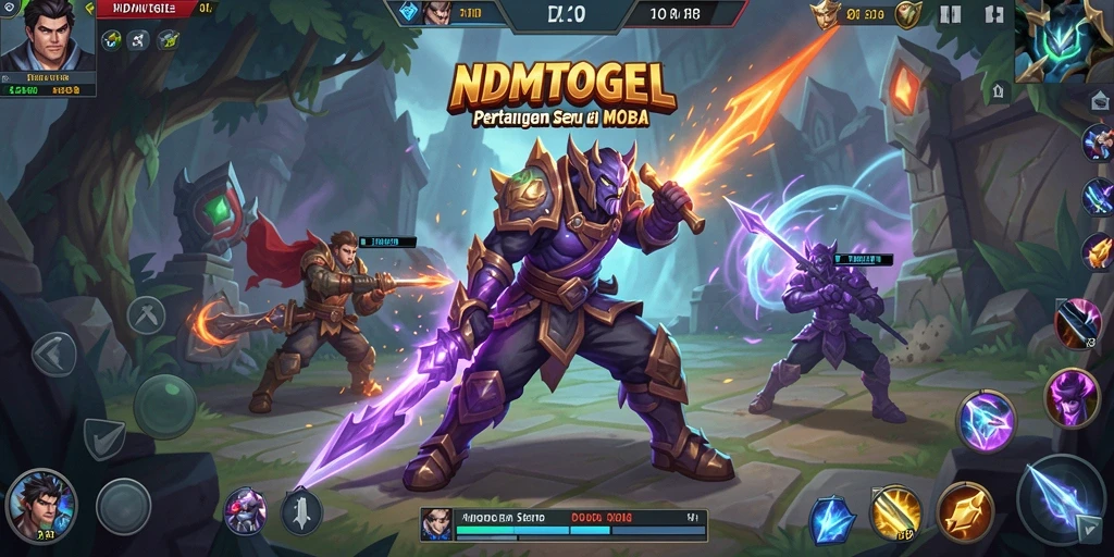 Tampilan gameplay intens di arena pertempuran NDMTOGEL.