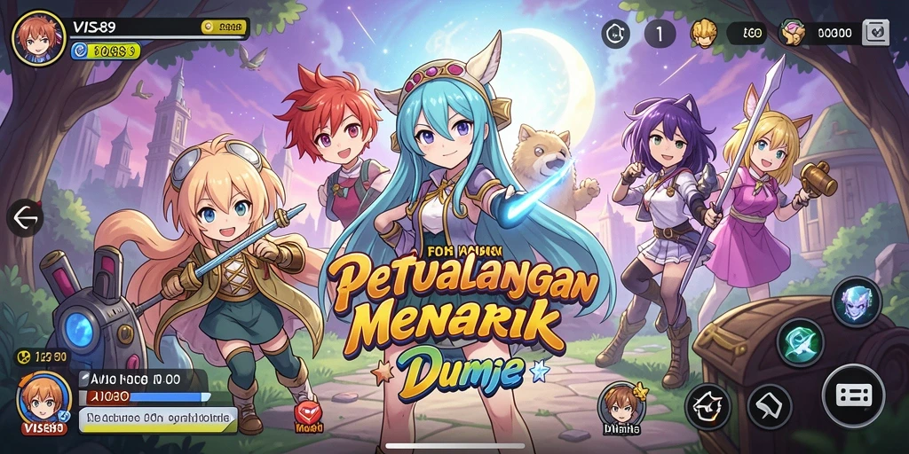 Tampilan gameplay <strong>VISA89</strong> yang memukau dengan karakter anime dinamis.
